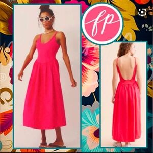 Free People Dylan Midi Dress Pink Size XS